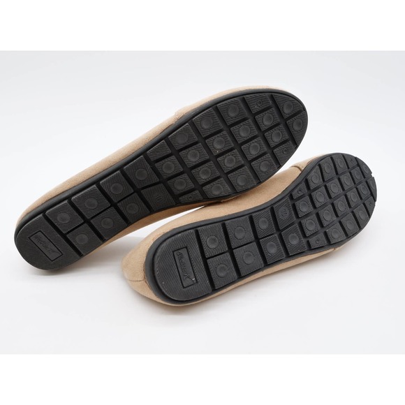 Victoria K Womens 10 Flats Beige Faux Suede Faux Fur Bow Accent Slip On Shoes - Picture 11 of 11